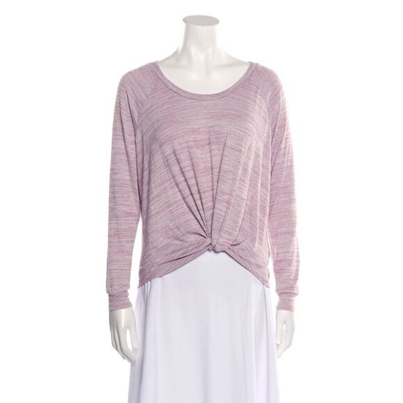 UGG Women’s Twist Front Longsleeve Heathered Pink Lightweight Shirt  Sz M - Picture 1 of 10